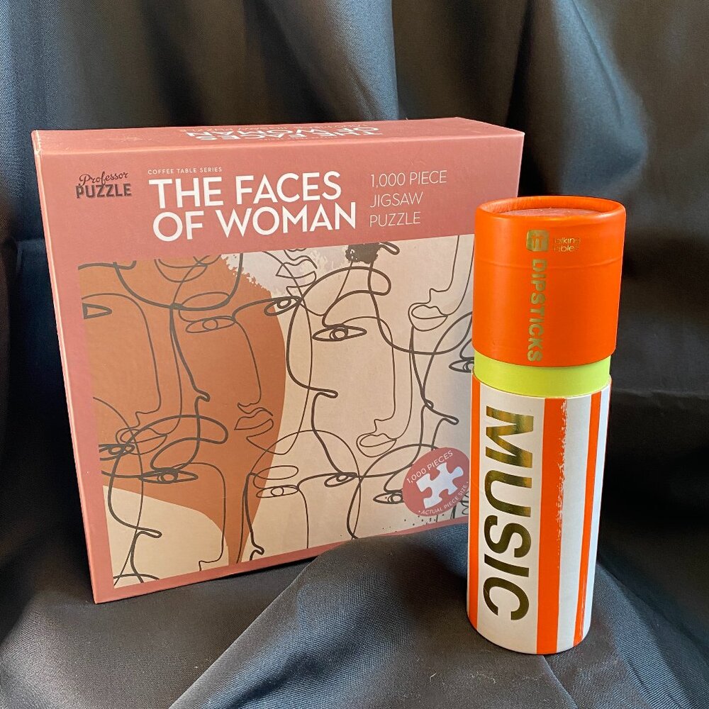 NIB Professor Puzzle Faces of Woman 1000Pc & Talking Tables Dipsticks Music Game